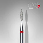 Close-up of STALEKS Diamond Nail Drill Bit Flame Red - 1.6mm head diameter, 8mm working part
