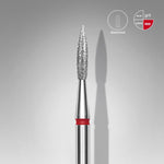 STALEKS Diamond Nail Drill Bit Pointed Flame Red 2.3mm/8mm close up