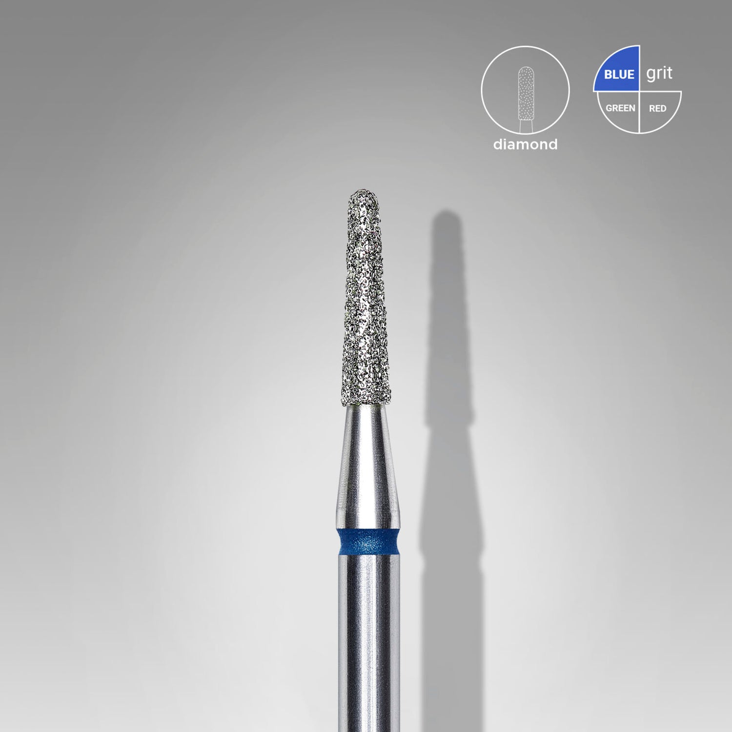 Diamond nail drill bit frustum red EXPERT head diameter 2,5 mm / working part 8 mm