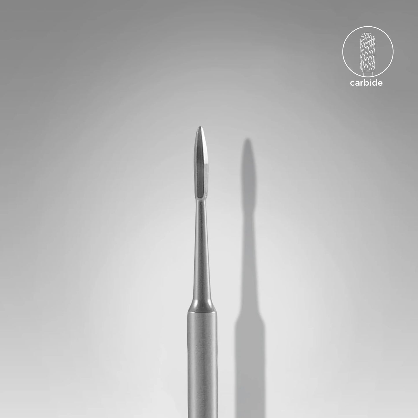 Close-up of STALEKS Carbide Nail Drill Bit Safe Nail Cleaner - 1.2mm diameter, 2.5mm working part 