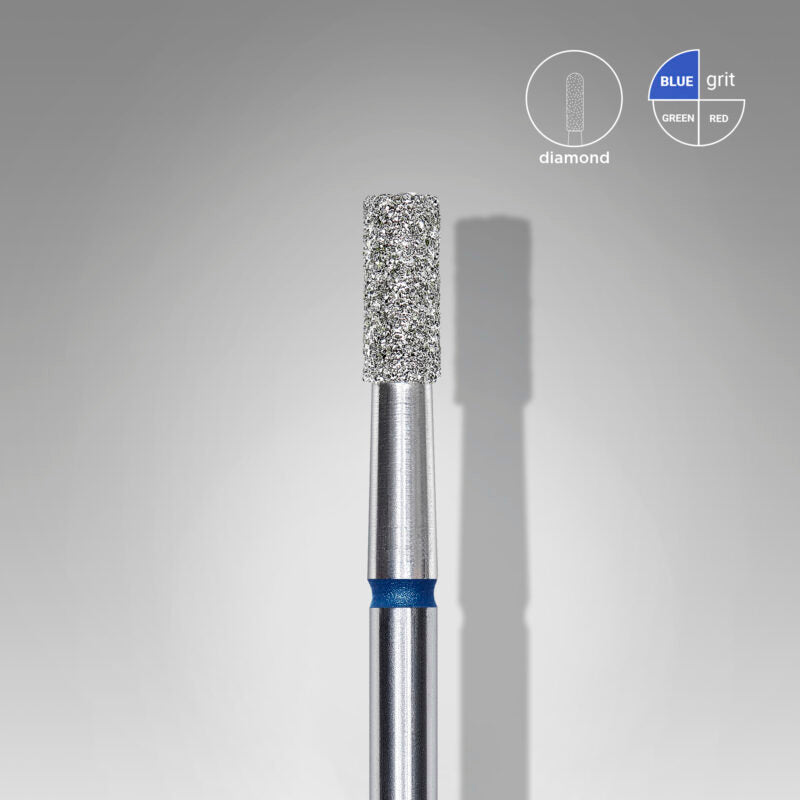 STALEKS Diamond Nail Drill Bit Cylinder Red EXPERT in use during a professional manicure