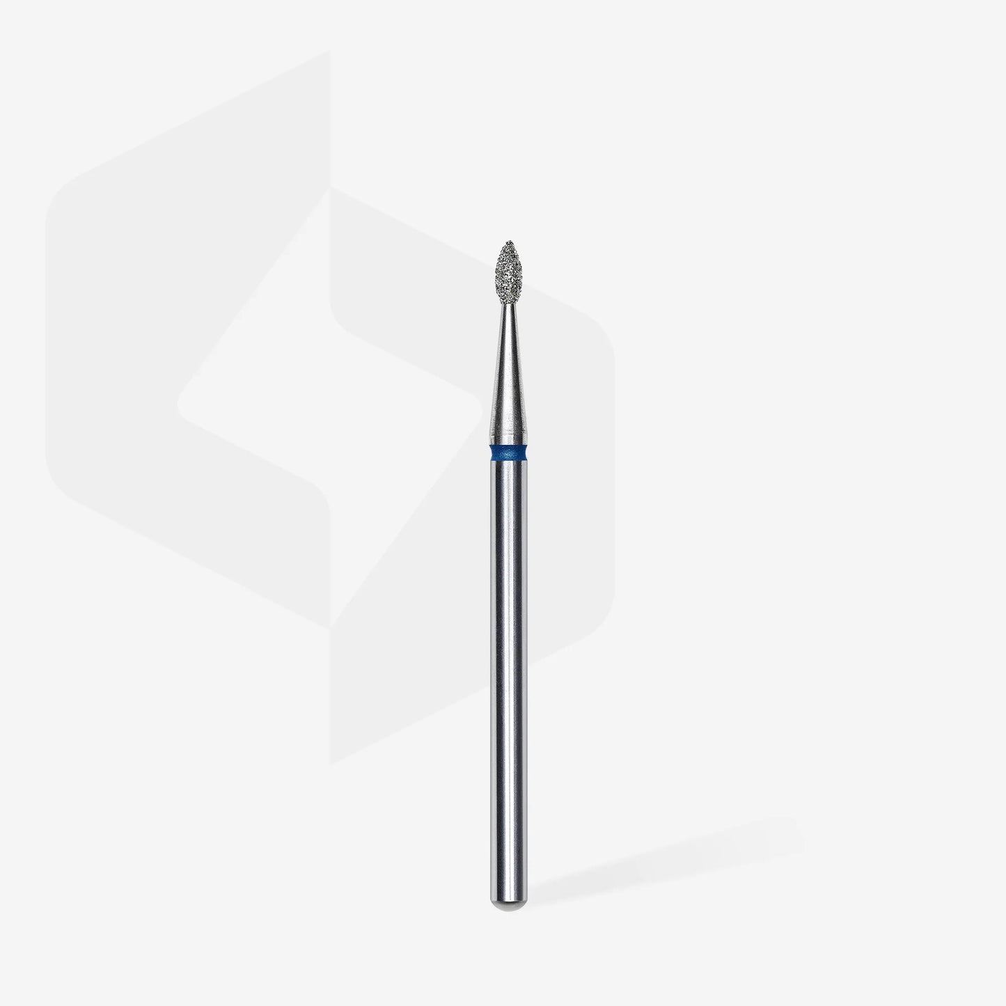 Full length of STALEKS Diamond Nail Drill Bit Drop Blue - 1.6mm head diameter, 4mm working part.