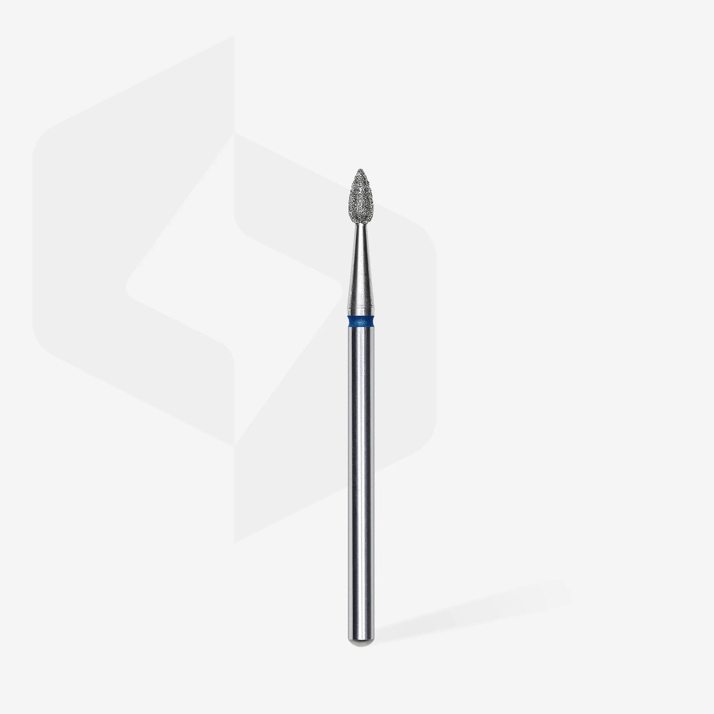 Full length  of STALEKS Diamond Nail Drill Bit Drop Blue - 2.3mm head diameter, 5mm working part