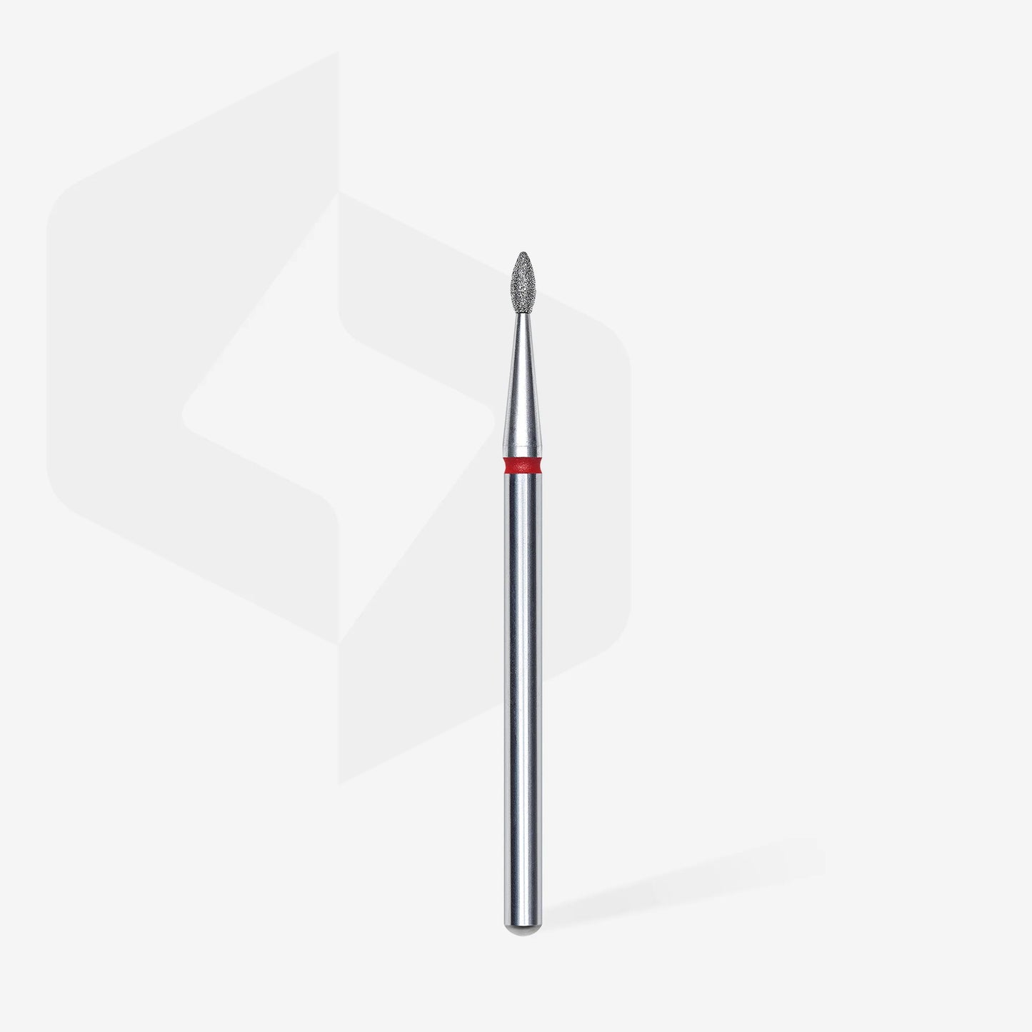 Full length  of STALEKS Diamond Nail Drill Bit Drop Red - 1.6mm head diameter, 4mm working part
