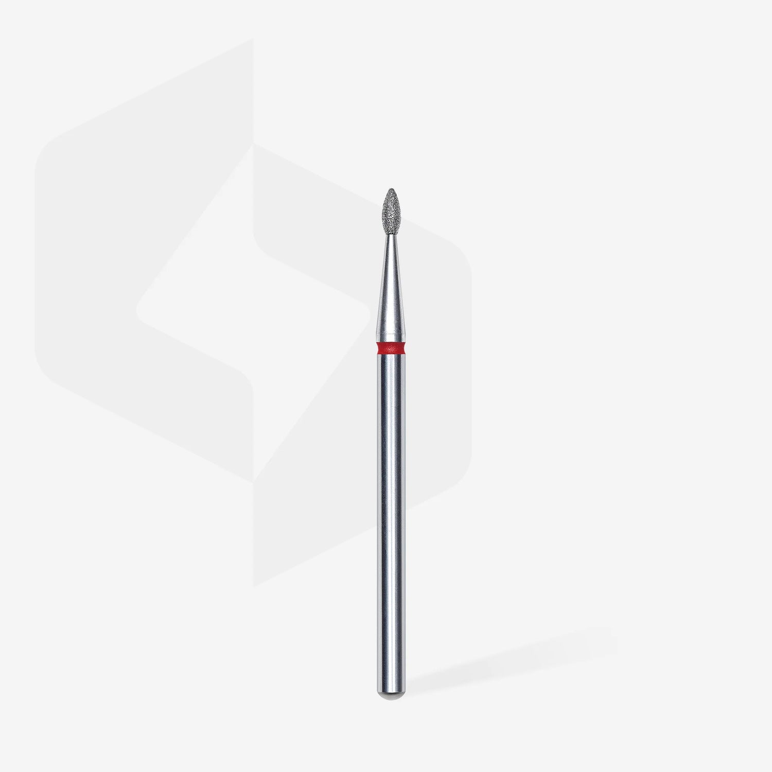 Full length  of STALEKS Diamond Nail Drill Bit Drop Red - 1.6mm head diameter, 4mm working part