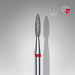 Close-up of STALEKS Diamond Nail Drill Bit Flame Red - 2.1mm head diameter, 8mm working part 