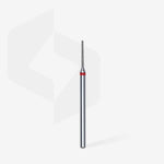Full length of STALEKS Diamond Nail Drill Bit Needle Red - 1mm head diameter, 10mm working part