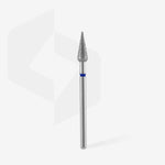 Full length of STALEKS Diamond Nail Drill Bit Rounded Pear Blue - 4mm diameter, 12mm working part 