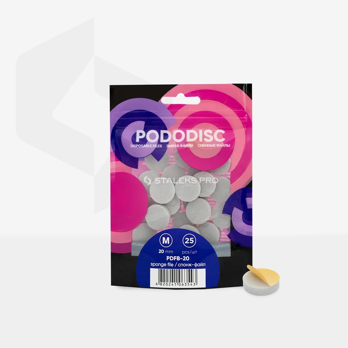 STALEKS Disposable Files-Sponges with PODODISC PRO M pedicure disc.