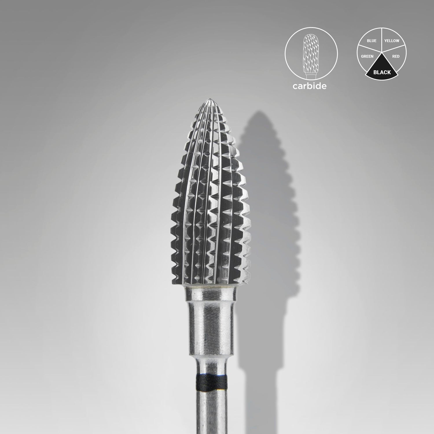 Carbide nail drill bit pine cone black hard EXPERT head diameter 6 mm / working part 14 mm.