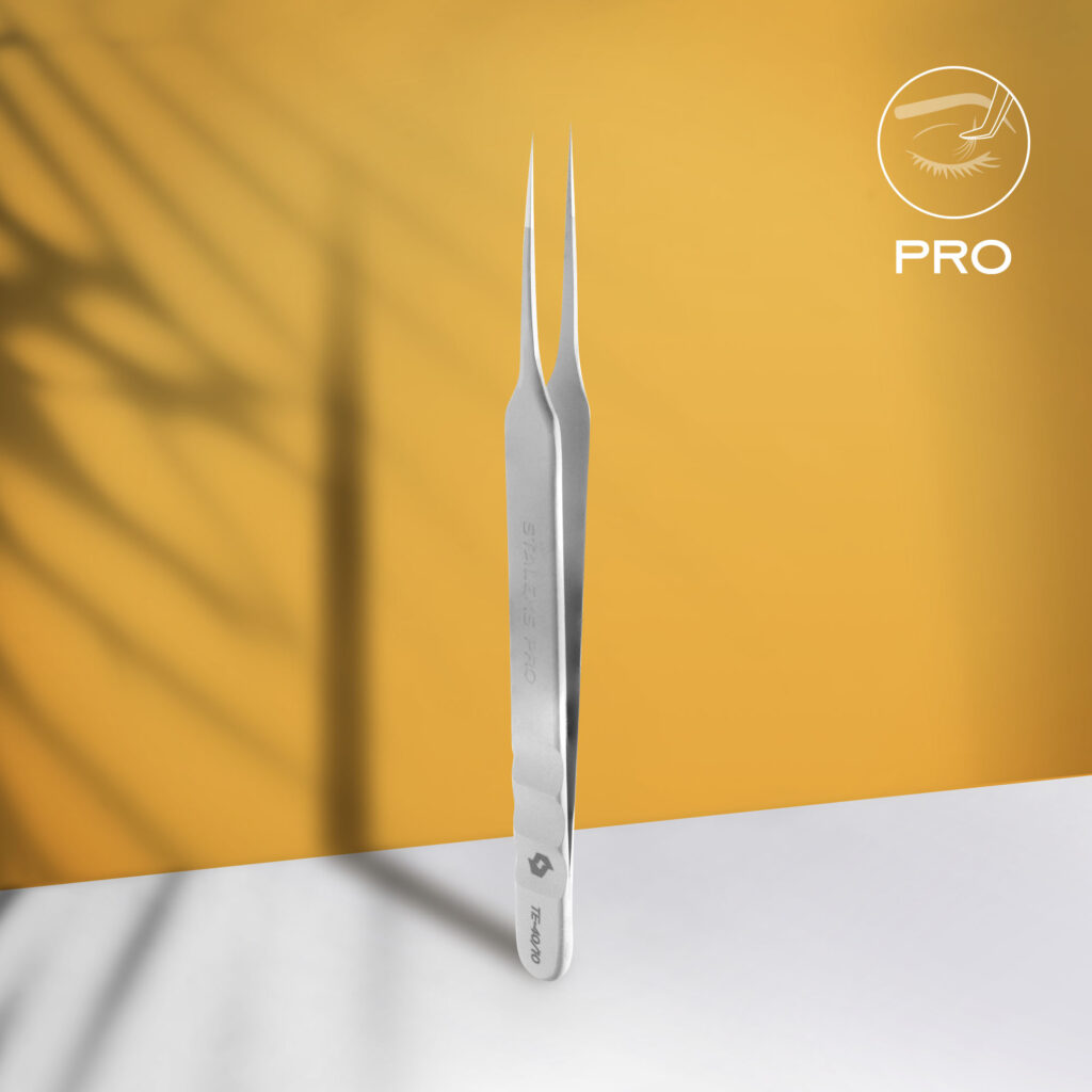 Professional eyelash tweezers EXPERT 40 TYPE 10 (straight) TE-40/10