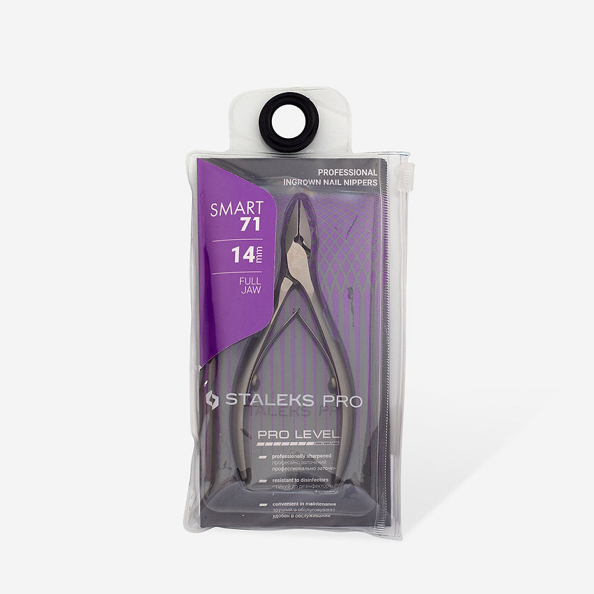 STALEKS SMART 71 Professional Nippers for Ingrown Nails, 14 mm in package - Full View