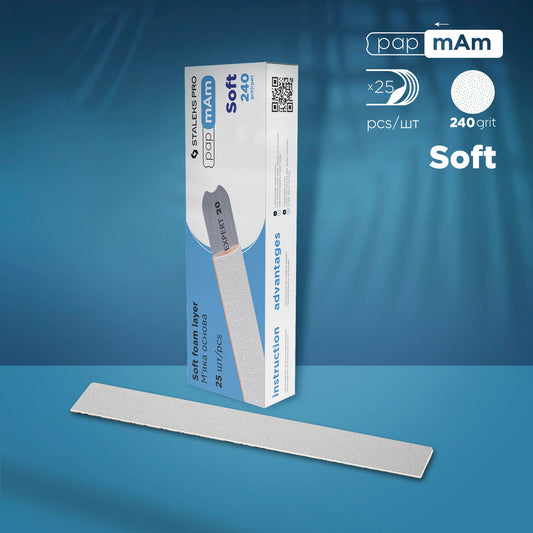 White Disposable PapmAm Files (Soft Foam Layer) EXPERT 20, 240 grit (25 Pcs)